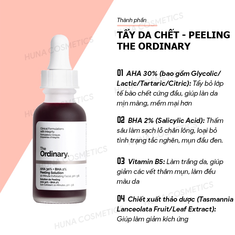 [The Ordinary] Tẩy da chết hoá học, thanh tẩy da AHA 30%+BHA 2% Peeling