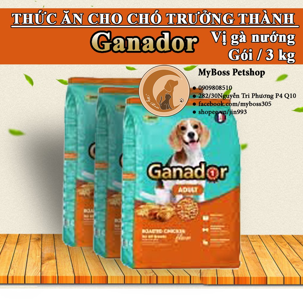 GANADOR - thức ăn hạt cho chó vị thịt gà nướng 3kg