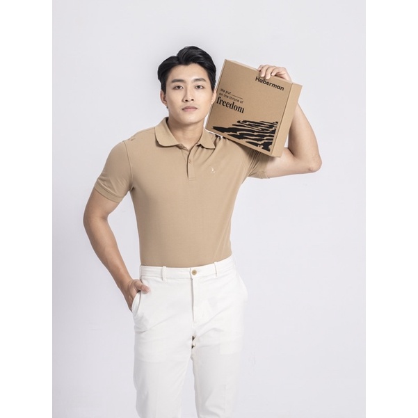 ÁO POLO THÊU LOGO CÁNH THUYỀN NÂU CAFE