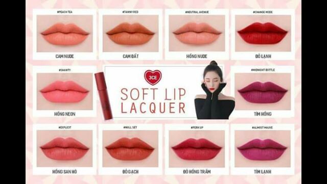 Son Kem 3CE Soft Lip Lacquer!! Dòng son hót nhất hiện nay của 3CE