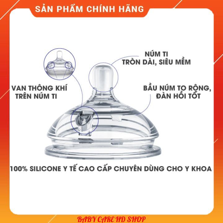 Núm Ti Bình Sữa Comotomo 🧡[FREESHIP]🧡 COMBO 2 CÁI Chính Hãng, Núm Vú Bình Comotomo 1, 2, 3 tia, chữ Y cut silicon