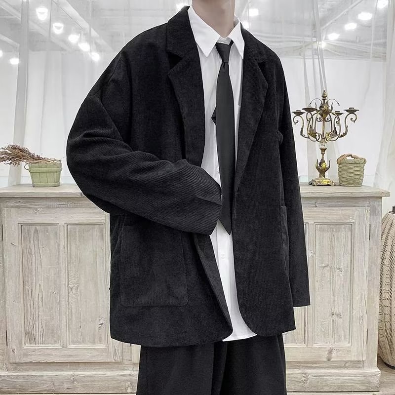Áo Khoác Vest Vải Nhung Kẻ Màu Sắc Đơn Giản Thời Trang Thu Đông Cho Nam Giới Size M-2XL