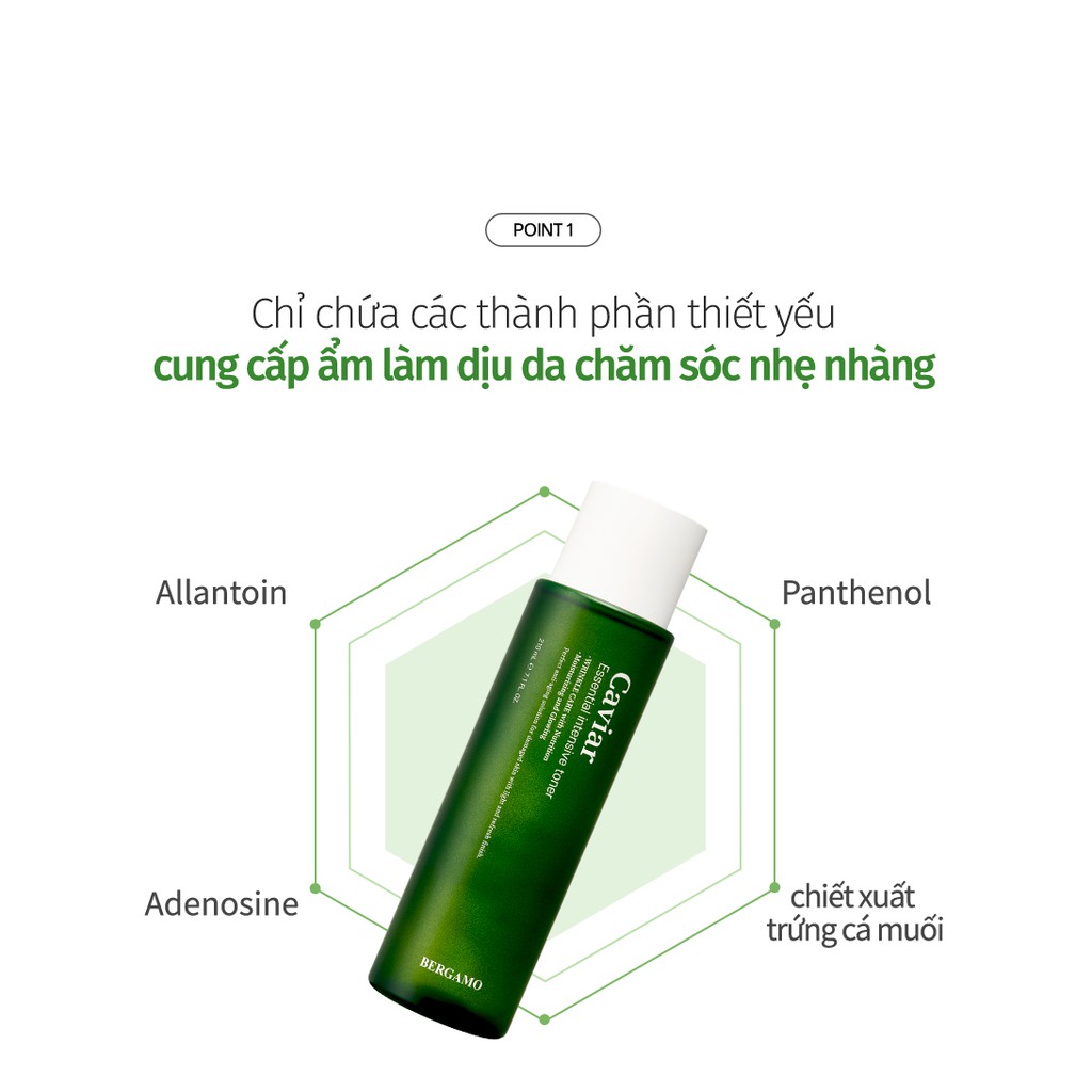 Toner tinh chất trứng cá Bergamo dưỡng ẩm chuyên sâu 210ml