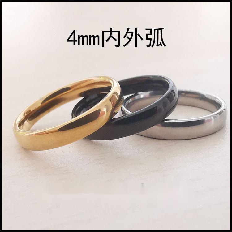 Nhẫn Thép Titan 4MM 19A1214 Thiết Kế Đơn Giản Dễ Phối Đồ Phong Cách Harajuku