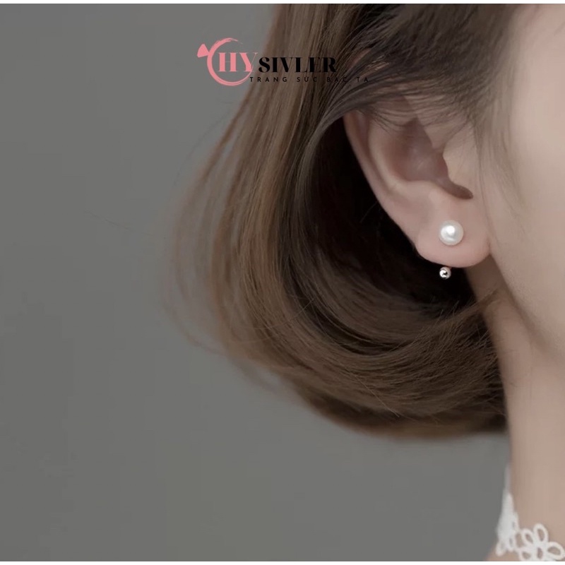 Bông tại bạc ta dạng khoen đính trai đeo được 2 kiểu bông tai nữ bạc ta trai nuôi