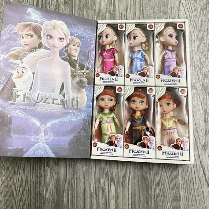 Bộ 6 Búp Bê Barbie Elsa / Anna Contents Trong Phim Frozen