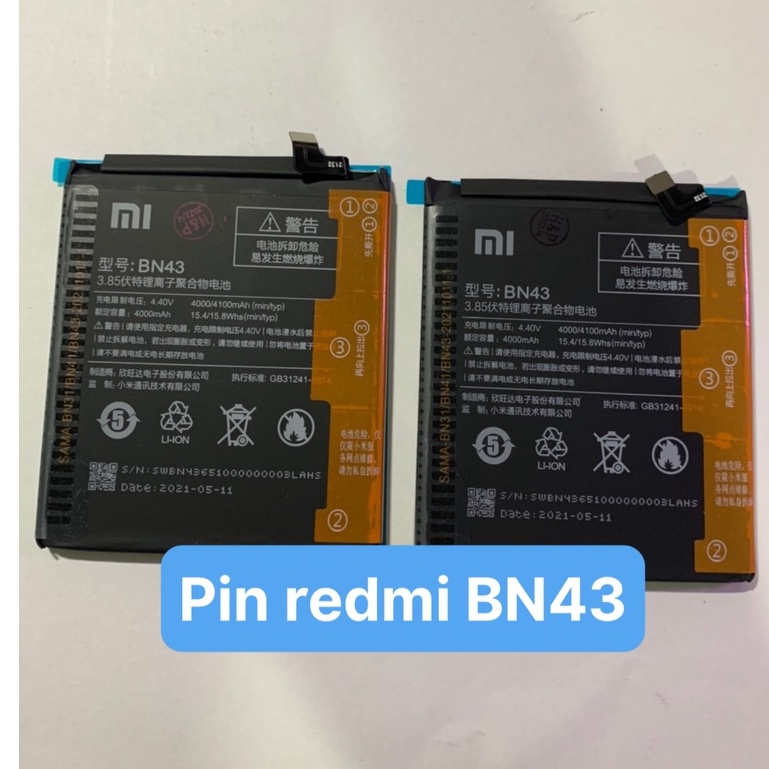 Pin chính hãng Xiaomi redmi Note 4x, Pin BN43 4000 / 4100 mAh / Có bảo hành