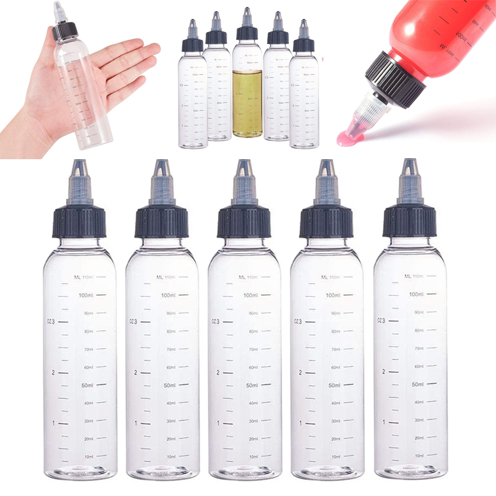 (Hàng Mới Về) Set 5 Lọ Đựng Mực Xăm Bằng Nhựa Trong Suốt Tiện Dụng