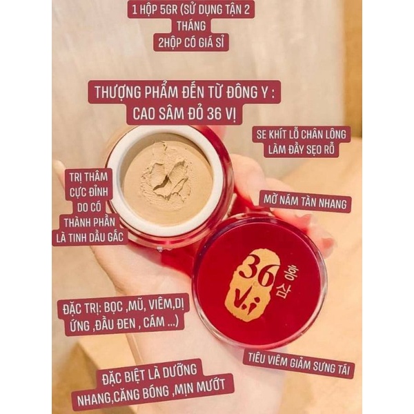 Kem mụn đông y - cao mụn sâm đỏ