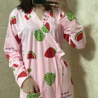 Áo Choàng Ngủ kimono Spandex Dưa Hấu