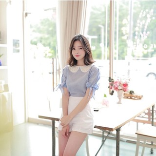 Áo kate phối cổ sen cho người béo mập