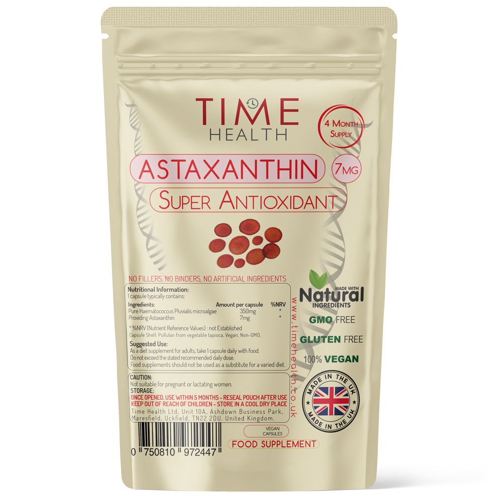 Viên uống chống lão hóa Astaxanthin Time Health 7mg 120v