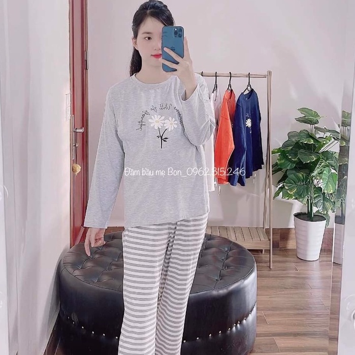 Bộ bầu và sau sinh chất cottong có chỗ cho bé tu ti