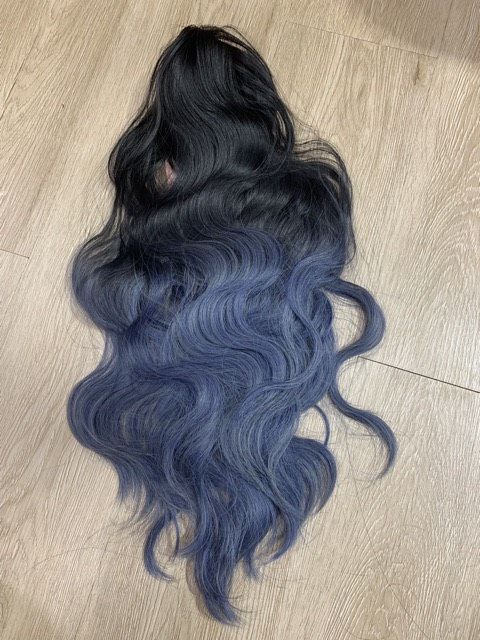 Tóc giả nữ đẹp 🤩FREESHIP🤩 Tóc giả ngoặm omber xanh xù