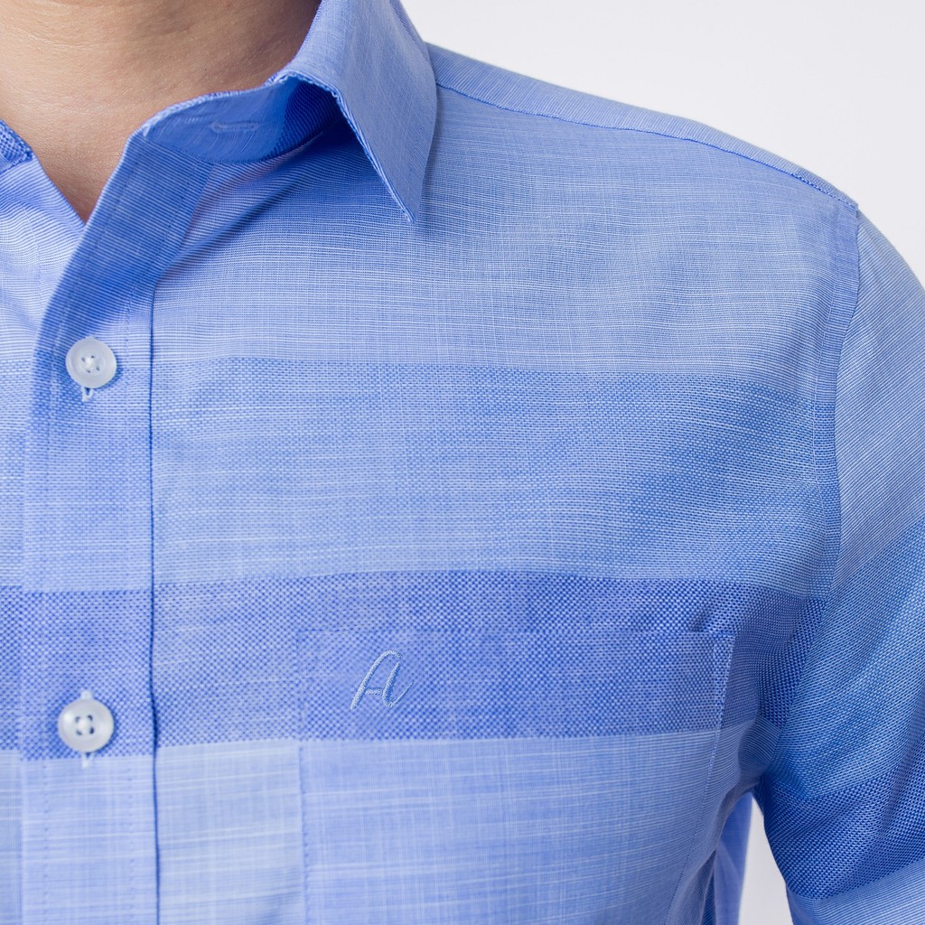 [HÀNG VIỆT NAM] Áo Sơ Mi Nam Thương Hiệu Anton Dài Tay Công Sở Trung Niên Vải Sợi Tre Họa Tiết Kẻ Caro Màu Xanh - 8566 | BigBuy360 - bigbuy360.vn