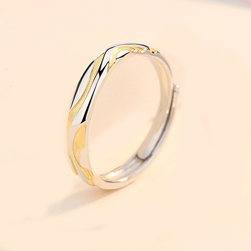 FOREVER 1 Nhẫn Đôi Mạ Vàng Phong Cách Hàn Quốc