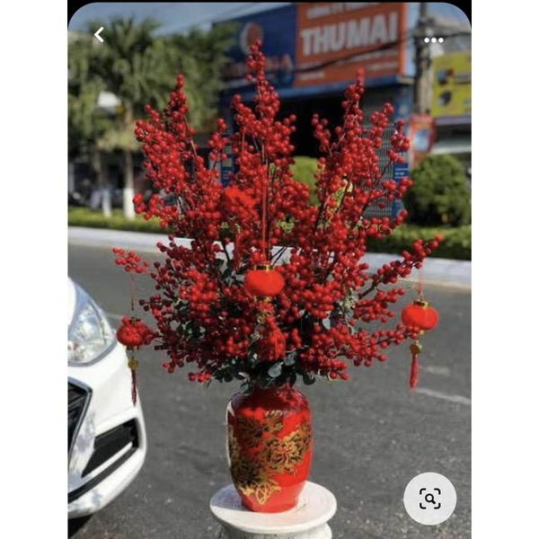 Cành đào đông 12 nhánh hàng vip siêu đẹp trang trí tết, đón năm mới