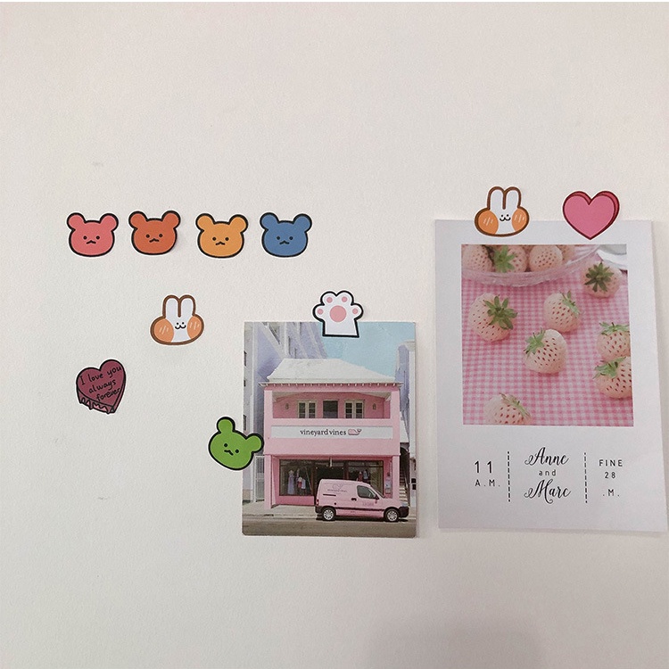 Peach 1Pcs Cute cat claw bear cake bunny sticker Journal Scrapbook Decor Sticker