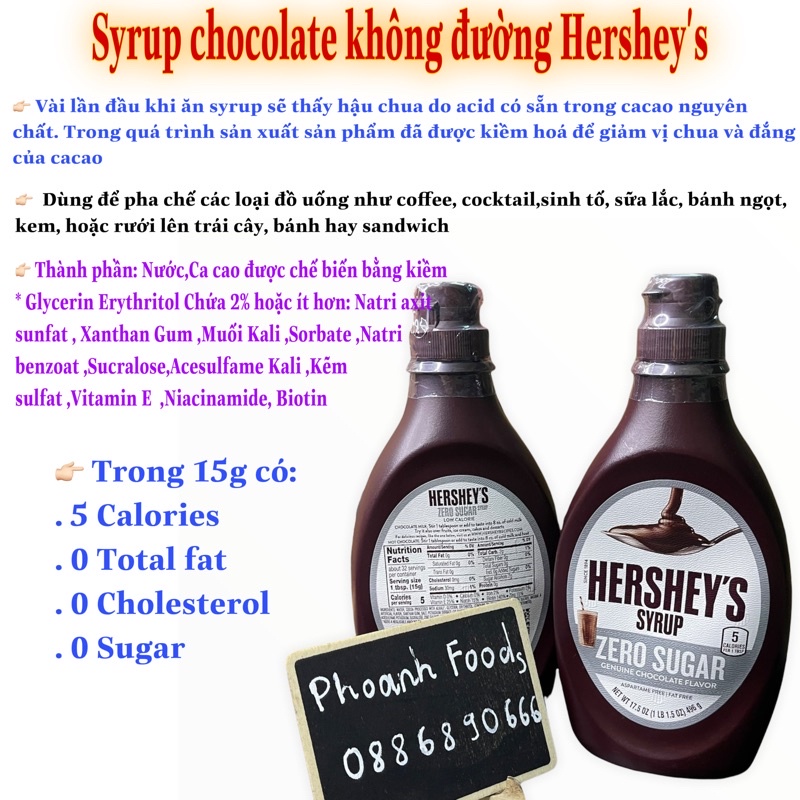 Syrup chocolate ăn kiêng Hershey's