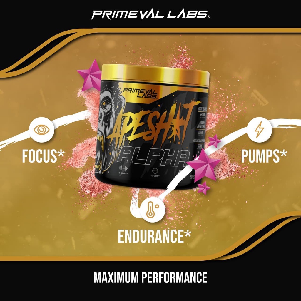 Pre Workout Primeval Labs Apeshit Alpha Giúp Tập Trung Tinh Thần, Tỉnh Táo, Tăng Sức Mạnh (150 Gram)