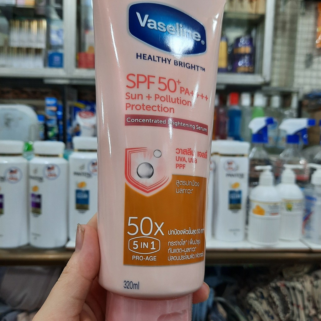 Dưỡng thể Vaseline healthy White SPF 50 5in1 320ml
