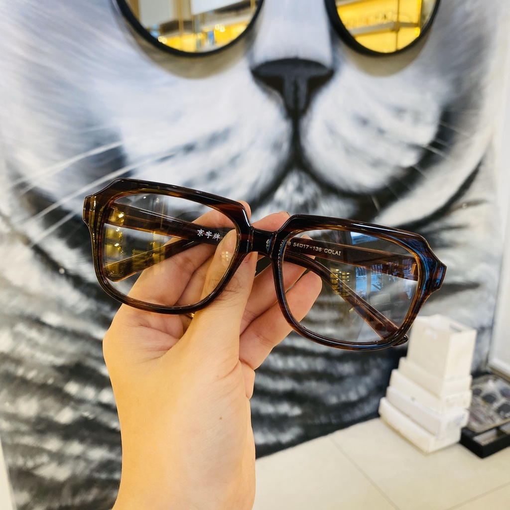 Gọng kính unisex nhựa acetate cao cấp thời trang nam nữ trendy OURESS 3818