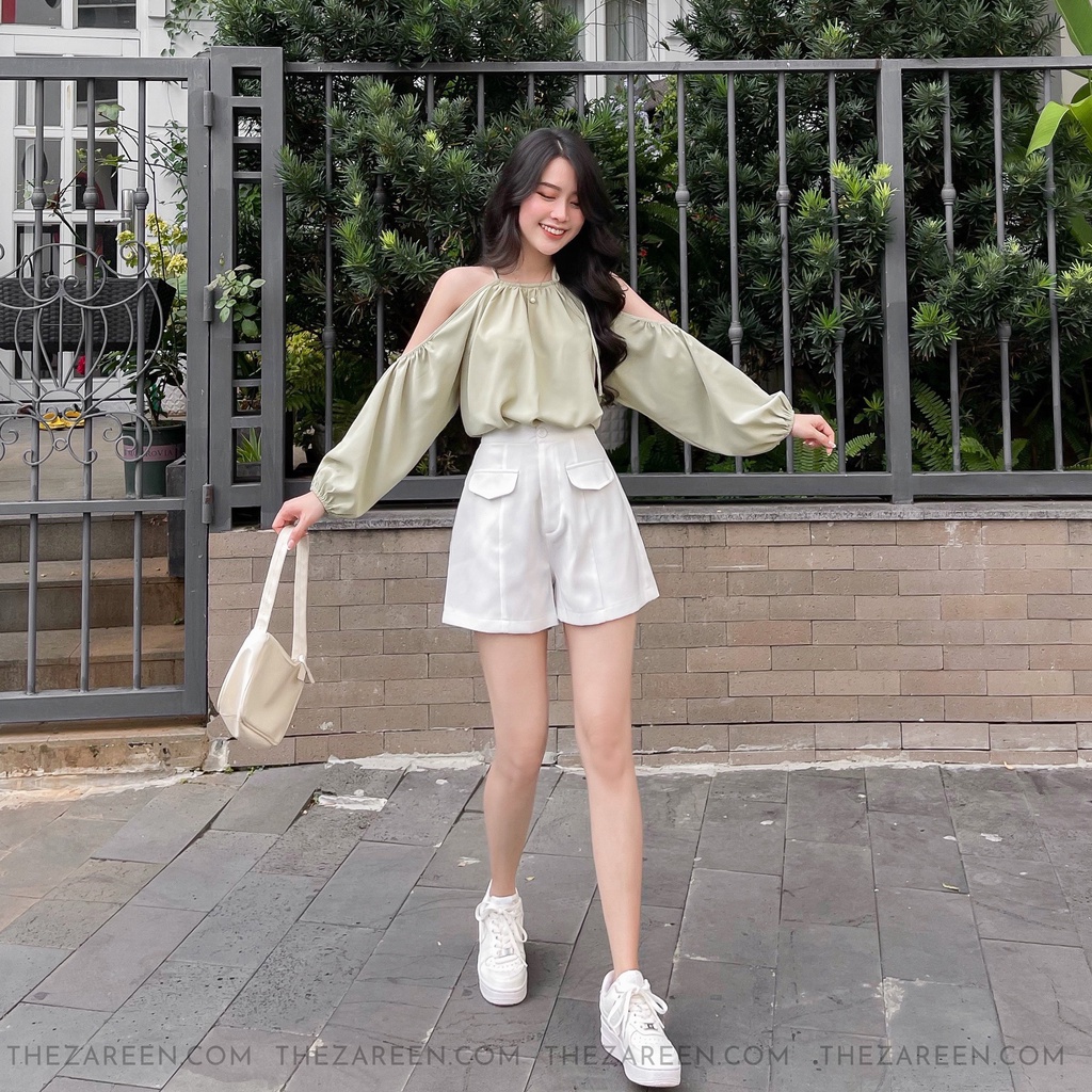 QUẦN SHORT TÚI ĐẮP ZAREEN SHO37 TRẮNG