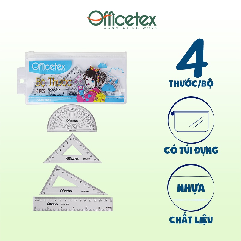 Bộ thước kẻ Officetex OT-RL2001