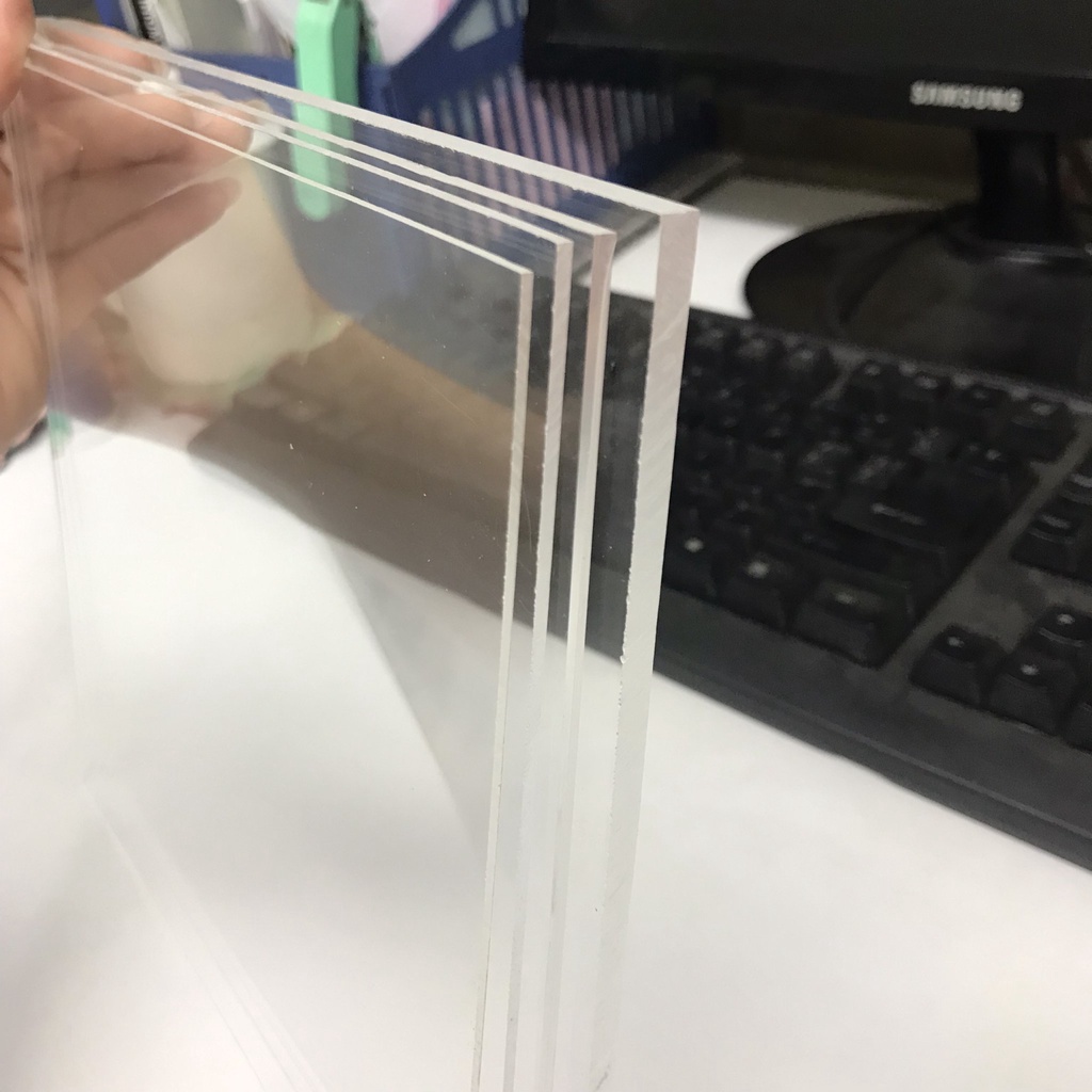 Mica FS, Tấm Nhựa Trong Suốt, Arylic, Dày 1.5mm, 2mm, 3mm, 5mm. khổ Vuông 10cm - 30cm.  Mica Đài Loan Cao Cấp.