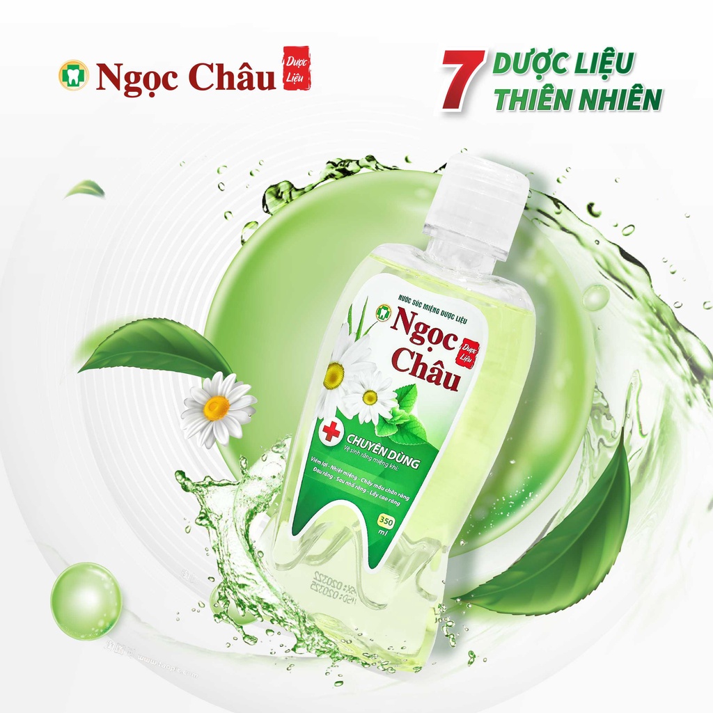 Nước súc miệng dược liệu Ngọc Châu 350ml - Ngăn nhiệt miệng, diệt khuẩn, giữ hơi thở thơm mát