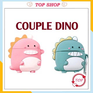 [Couple Dino Siêu Cute] Vỏ Bao Airpods bảo vệ bao đựng tai nghe không dây bluetooth 1/2/Pro/i12/i9/i7/tws /topshop