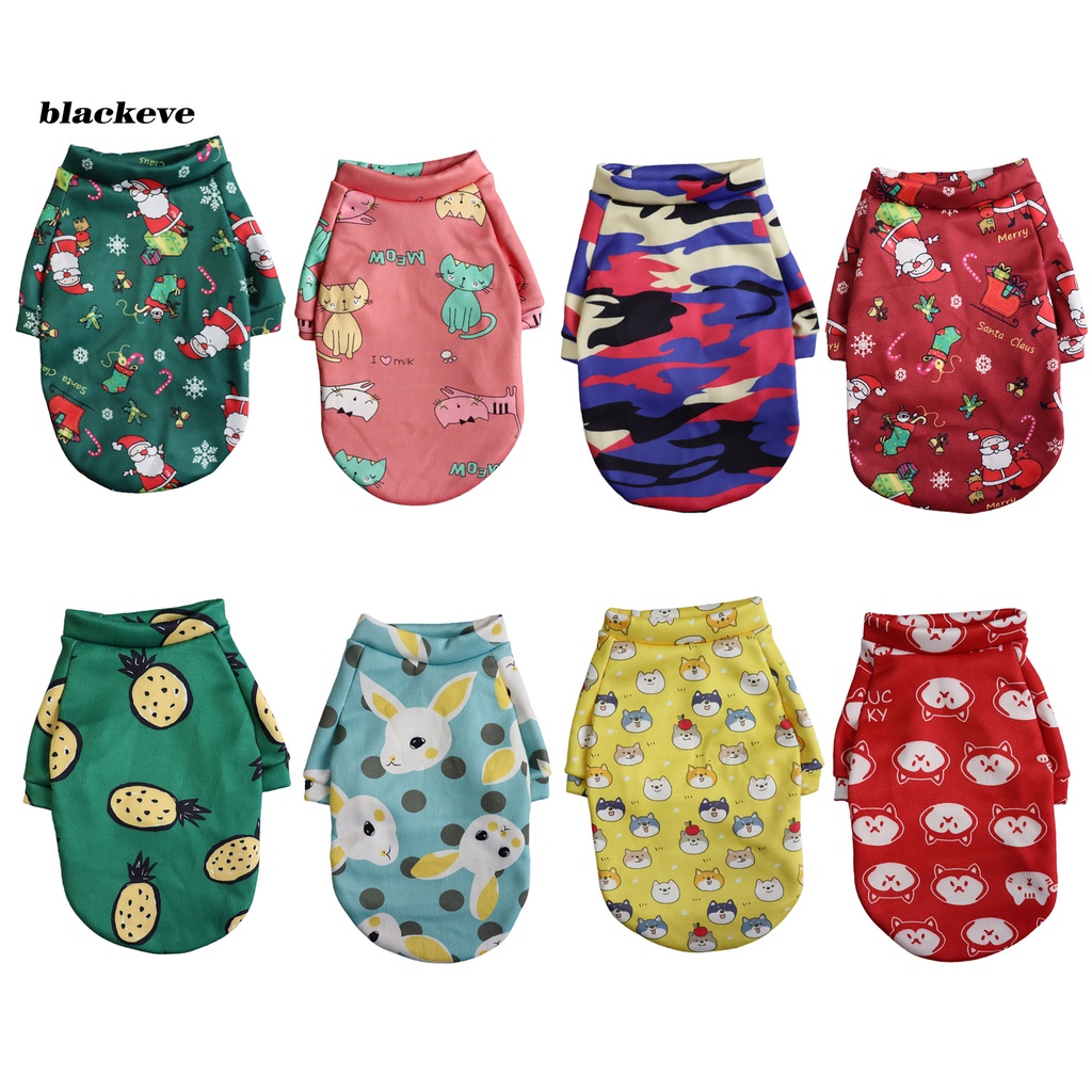 Áo sweater thoáng khí hoạ tiết in phong cách Giáng Sinh cho thú cưng