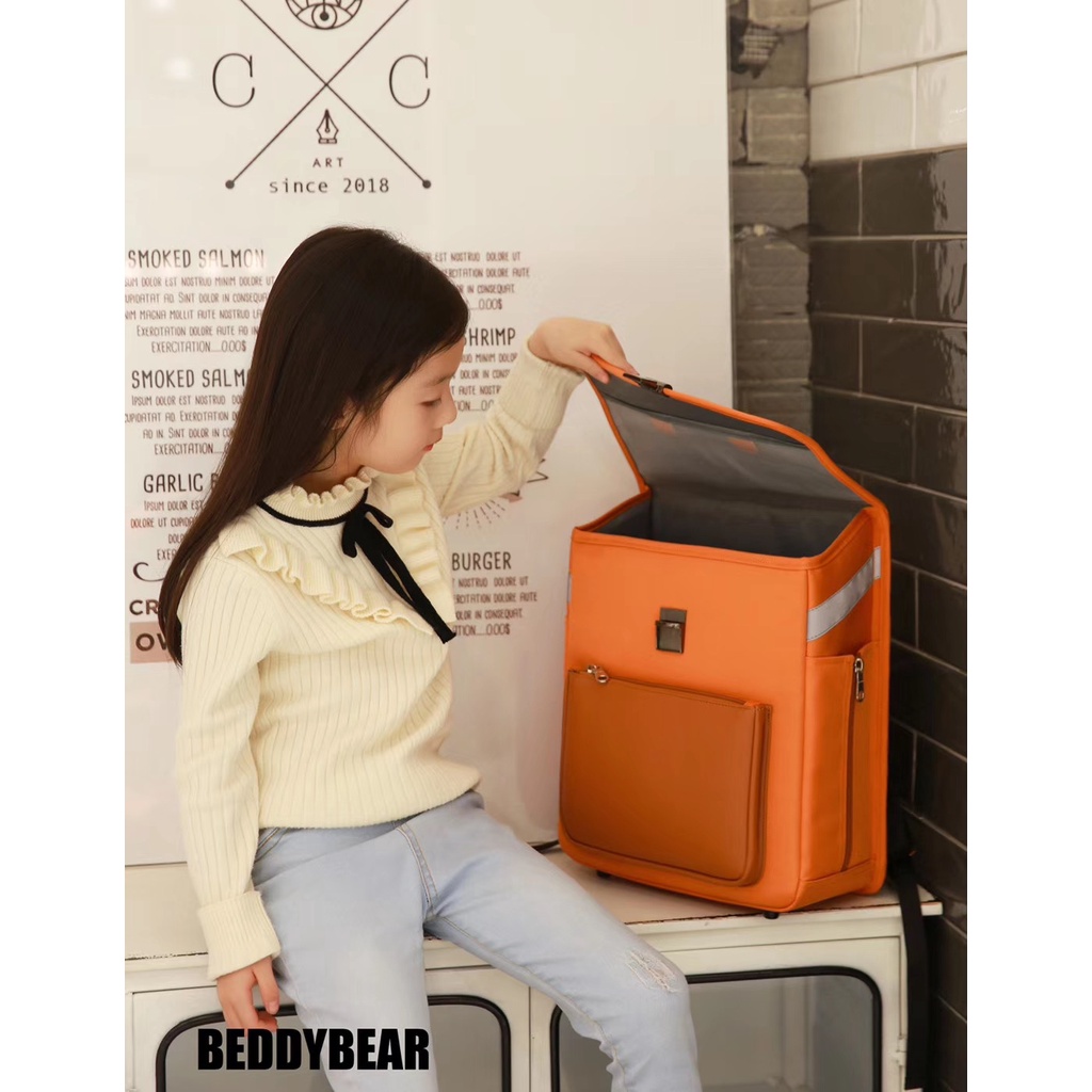 Balo Beddybear Royal Nâu Cam dành cho Bé Cấp 1 từ 06 tuổi trở lên -GZ-NAUCAM. Kích thước 29 x 37 x 17 cm Chính hãng