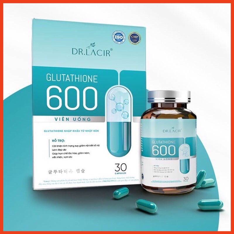 Viên Uống Trắng Da Mờ Nám Giảm Nếp Nhăn GLUTATHIONE 600 ĐR LACIR Hàng Chính Hãng