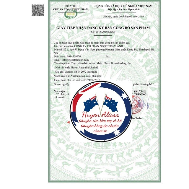 [Đủ bill+Tem Chemist] ELEVIT Sau Sinh Cho Con Bú BREASTFEEDING ÚC Hộp 60 Viên | Thế Giới Skin Care