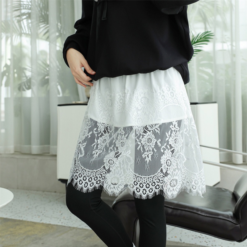 Chân Váy Ren Mini Giả Nối Dài Giả Nhiều Lớp Thời Trang Cho Nữ