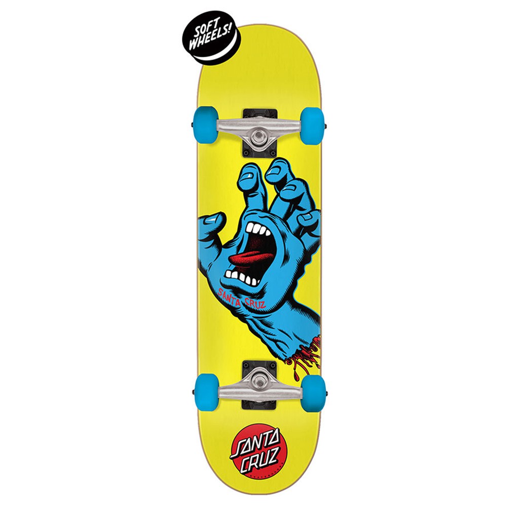 Ván Trượt Skateboard Thể Thao Cao Cấp Mỹ- SANTA CRUZ SCREAMING HAND MINI SKATEBOARD COMPLETE 7.75