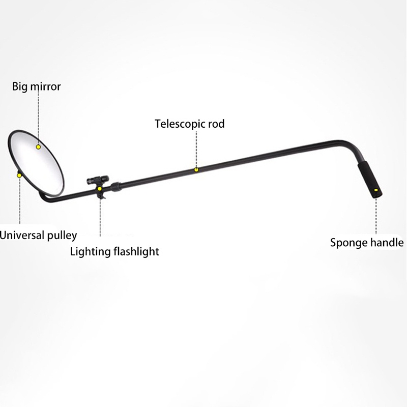 Gương Chiếu Hậu Đường Kính 12 Inch Kèm Bánh Xe Và Đèn LED