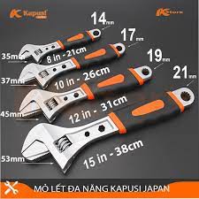 Mỏ Lết Đa Năng 8'' Kapusi Nhật Bản Thông Minh, Mạ Crom, Không Gỉ Chất Lượng Cao, Hàng Chính Hãng