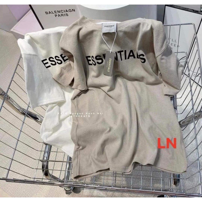 Áo thun cộc ess phom rộng dấu quần unisex - Áo thun suông phong cách vintage màu sắc cá tính ulzzang HOT