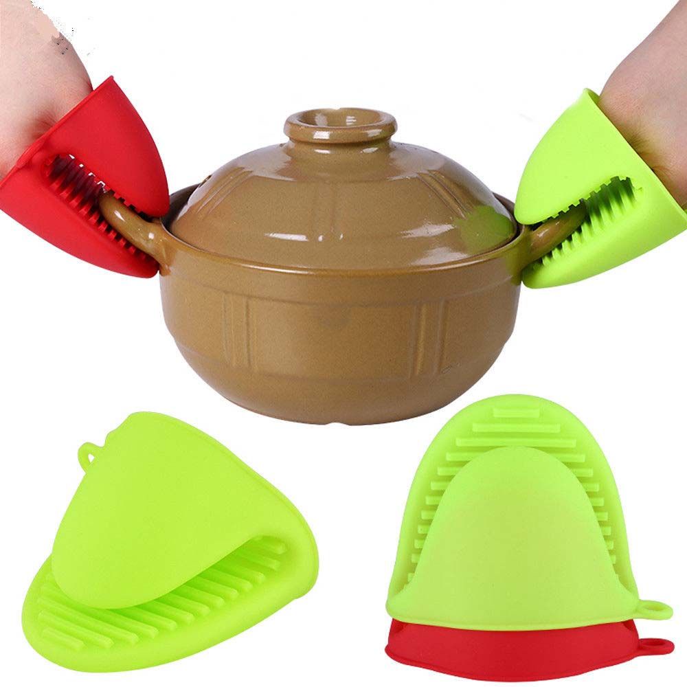 Găng Tay Silicone Cách Nhiệt Chống Trượt Nhiều Màu Tiện Dụng Cho Nhà Bếp
