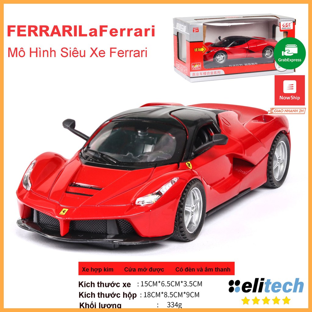 Mô hình siêu xe Ferrari Laferrari 2020 tỉ lệ 1:32 hãng Double Horses chất liệu hợp kim mô phỏng chi tiết, sắc sảo