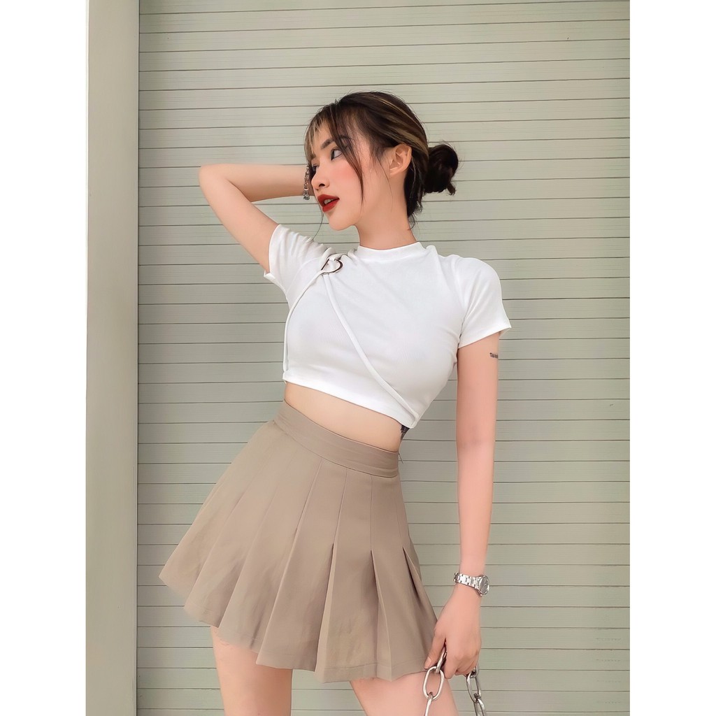 Chân váy nữ trơn Tennis Skirts TOPTIFY xếp ly có lót quần VV01 | BigBuy360 - bigbuy360.vn