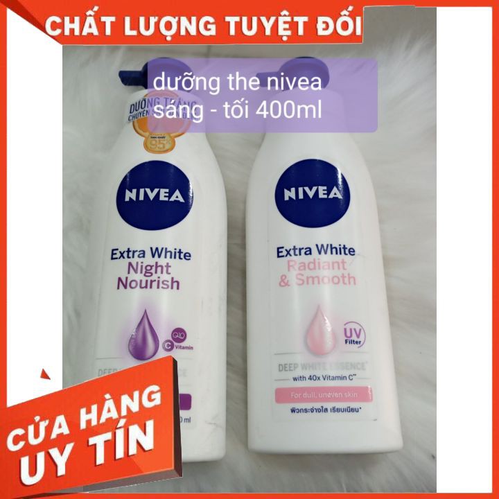 Bộ đôi Sữa dưỡng thể trắng da Ngày  &amp; Đêm  NIVEA  FREESHIP  cung cấp dưỡng chất độ ẩm cho làn da trắng sáng mịn màng♥️