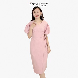 Váy Mango xước thiết kế tay bồng Emvy V67