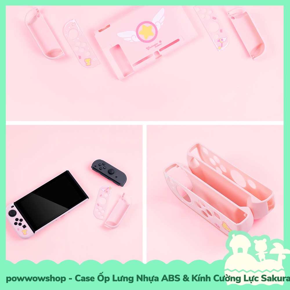 [Sẵn VN - Hỏa Tốc] Set Phụ Kiện Case Ốp Lưng, Kính Cường Lực Cho Máy Game Cầm Tay Nintendo Switch Sakura Theme