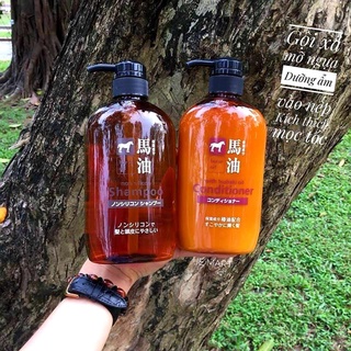 Bộ 3 Dầu Gội - Dầu Xả - sữa tắm Mỡ Ngựa Nhật Bản 600 ml