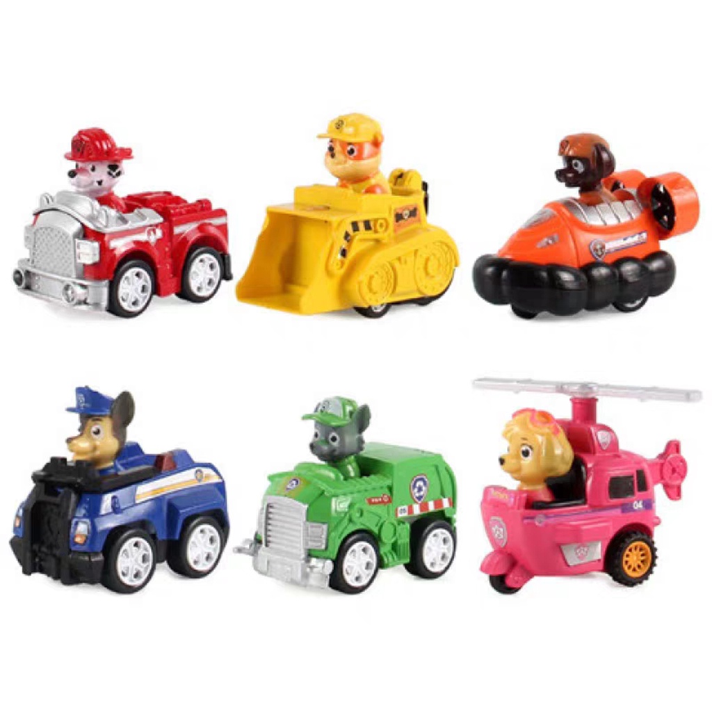 Bộ 9 Xe Chó Cứu Hộ Chạy Bánh Đà- Bộ Đồ Chơi Biệt Đội Chó Cứu Hộ Paw Patrol Cho Bé