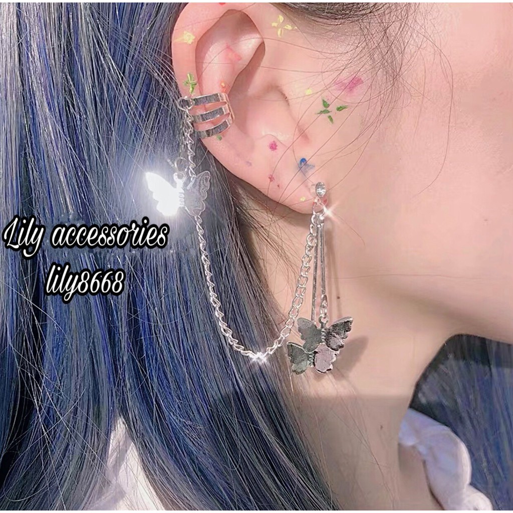 Butterfly Earring khuyên tai và kẹp vành tai hình bướm lấp lánh