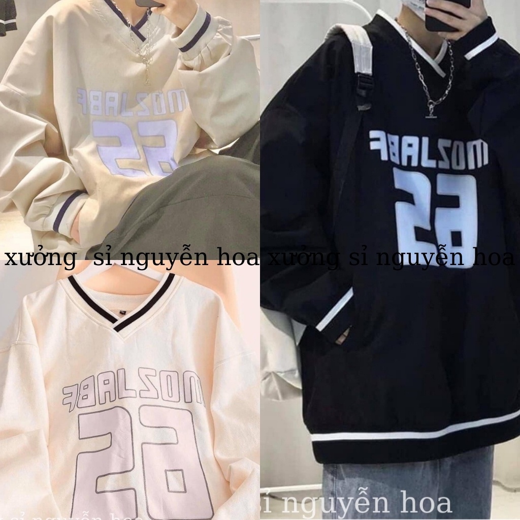 Áo sweater nỉ số 26 form rộng unisex dài tay nam nữ mặc được màu trắng đen phong cách hàn quốc Xưởng Sỉ Nguyễn hoa